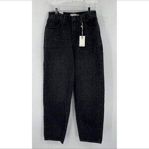 Good American 90s trouser jeans faded black over-sized high rise cotton new 2 26